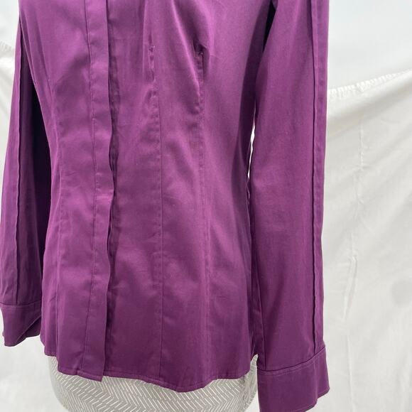 Plum Purple Button Down Blouse Shirt Long Sleeve Fall Jewel Tone Apt 9 Size S - Picture 5 of 10